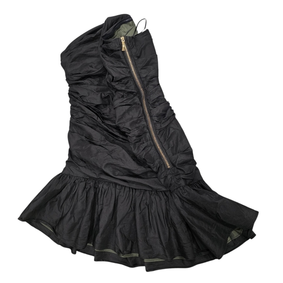 LOVESHACKFANCY NOBLE SILK MINI DRESS BLACK 0 - Picture 8 of 13